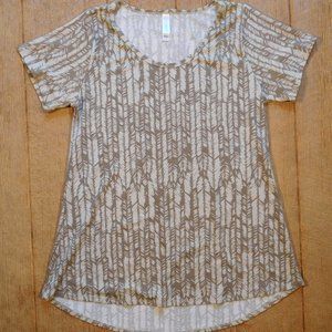 Lularoe Classic T Shirt Tan Khaki Print